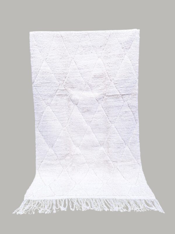 Berber beni ourain handmade wool white rug 260cm/ 170cm