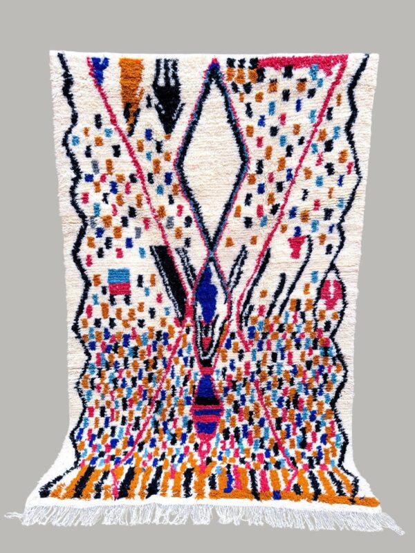Berber ben ourain handmade wool colourful rug 255cm/153cm