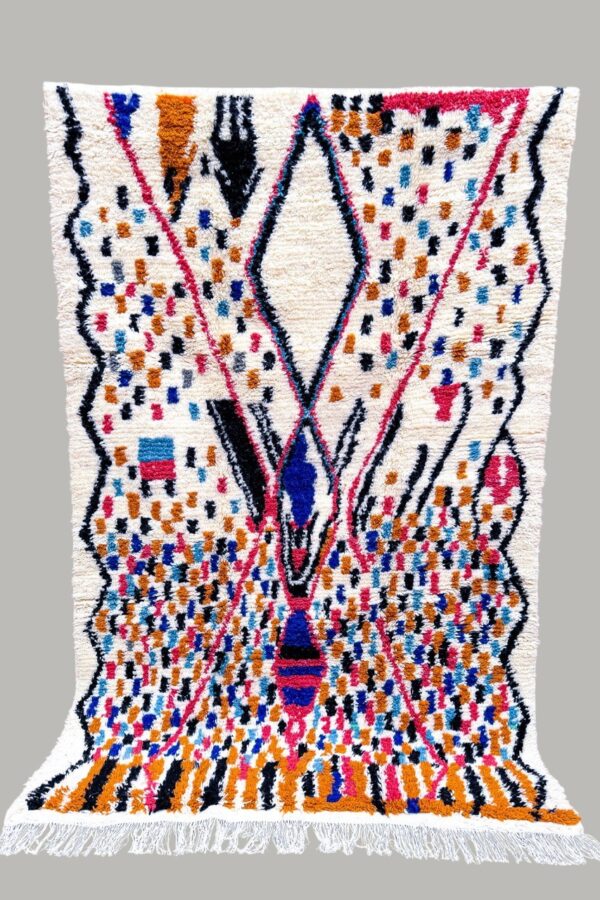Berber ben ourain handmade wool colourful rug 255cm/153cm