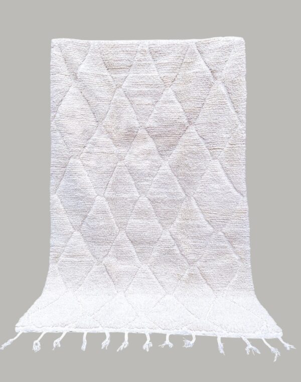 Beni ourain handmade wool white rug 260cm/170cm