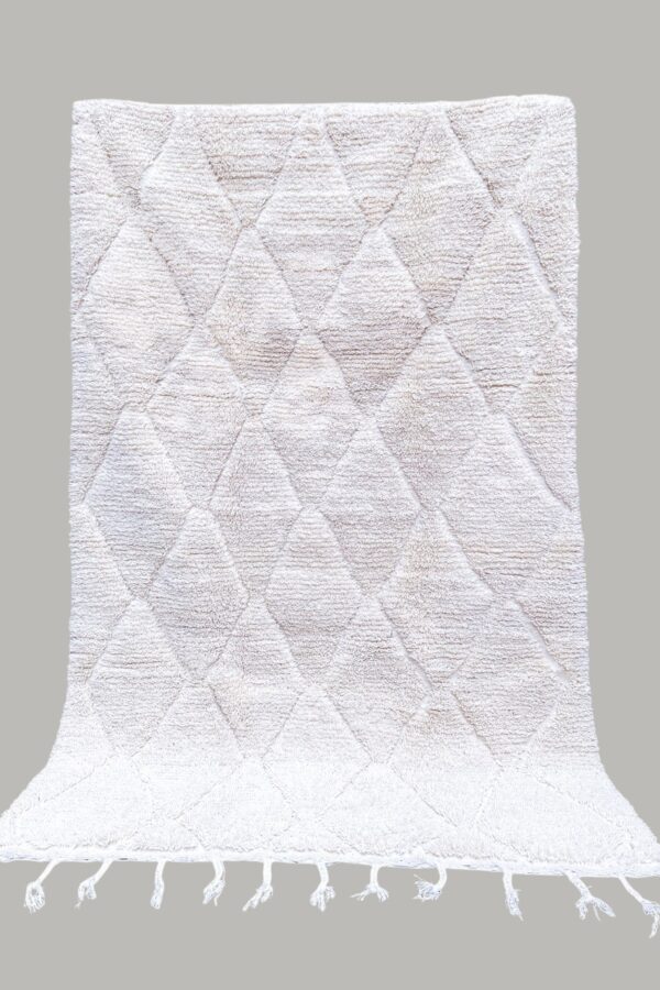 Beni ourain handmade wool white rug 260cm/170cm