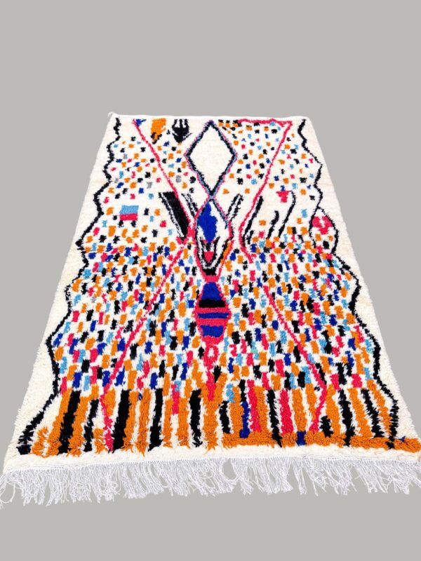 Berber ben ourain handmade wool colourful rug 255cm/153cm - Image 2