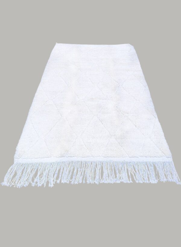 Berber beni ourain handmade wool white rug 260cm/ 170cm - Image 2