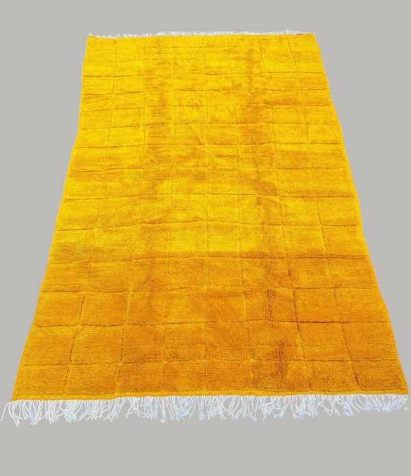 Berber Azilal wool mustard yellow rug 270cm/ 180cm - Image 2
