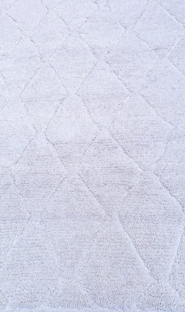Berber beni ourain handmade wool white rug 260cm/ 170cm - Image 4