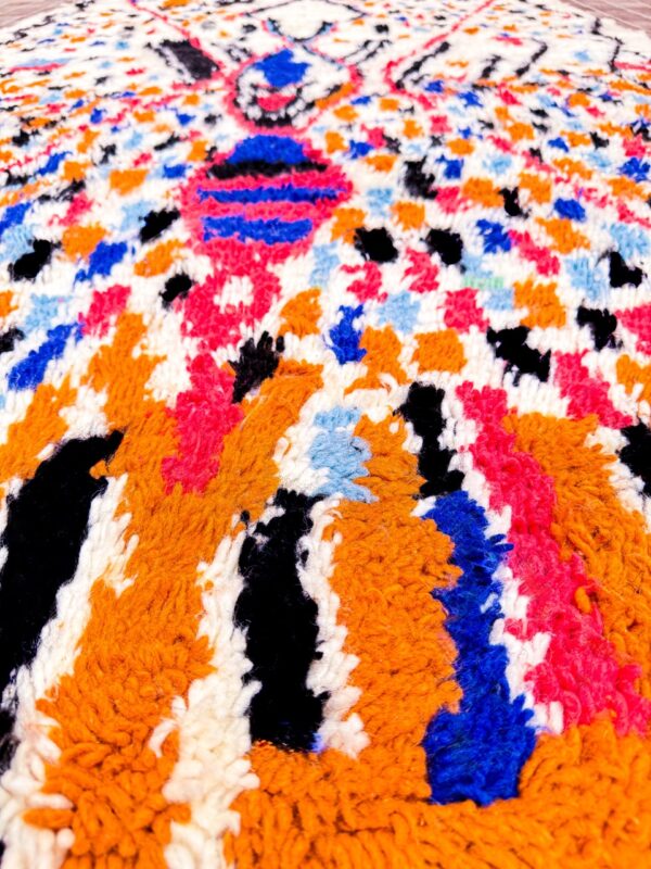 Berber ben ourain handmade wool colourful rug 255cm/153cm - Image 5
