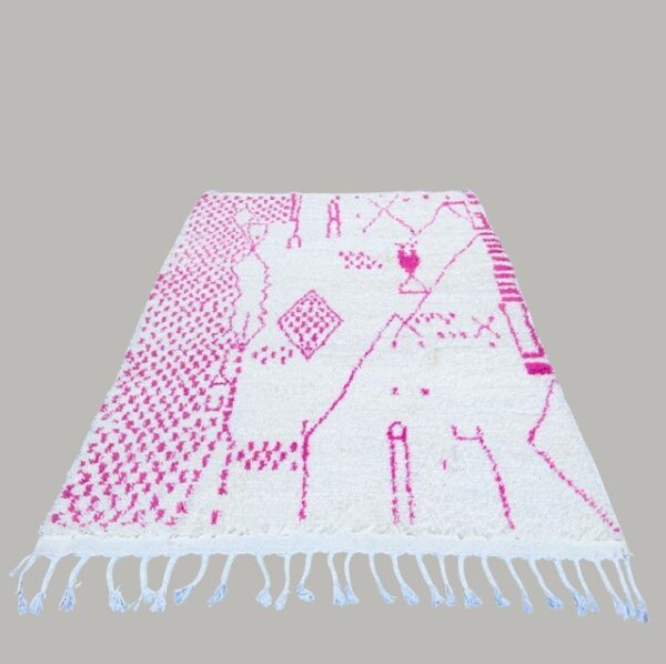 Moroccan Beni ourain handmade wool berber rug 250cm/154cm - Image 3