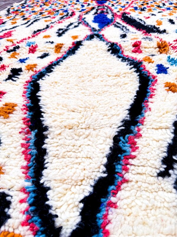 Berber ben ourain handmade wool colourful rug 255cm/153cm - Image 4