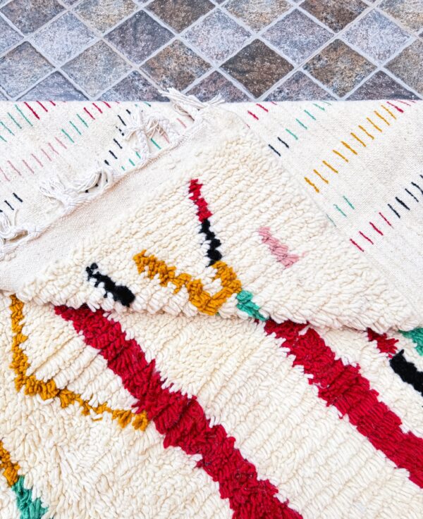 Berber beni ourain handmade wool rug 260cm/152cm - Image 4