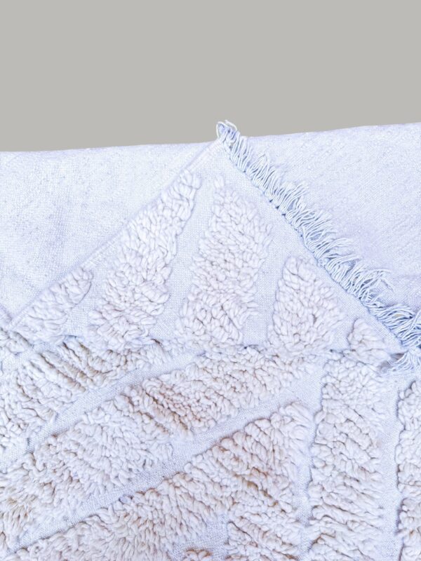 Berber beni ourain handmade wool white rug 240cm/150cm - Image 3