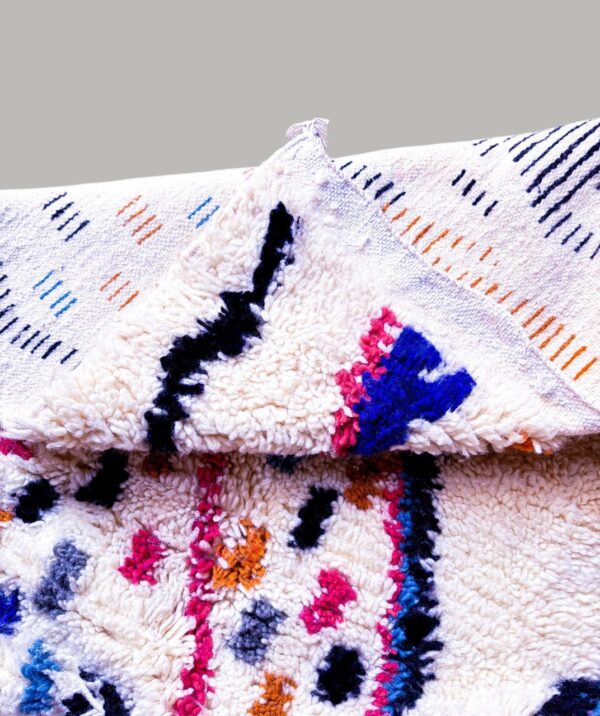 Berber ben ourain handmade wool colourful rug 255cm/153cm - Image 3