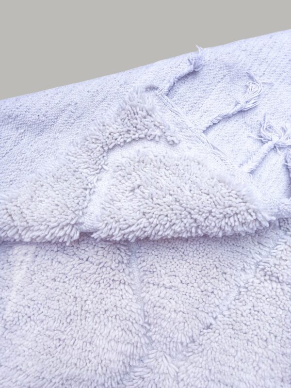 Beni ourain handmade wool white rug 260cm/170cm - Image 3
